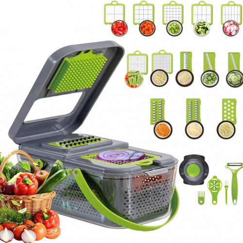 CORTADOR DE VEGETALES MULTIFUNCIONAL 22 PIEZAS 45196 (18/ 24 UND X CAJA)