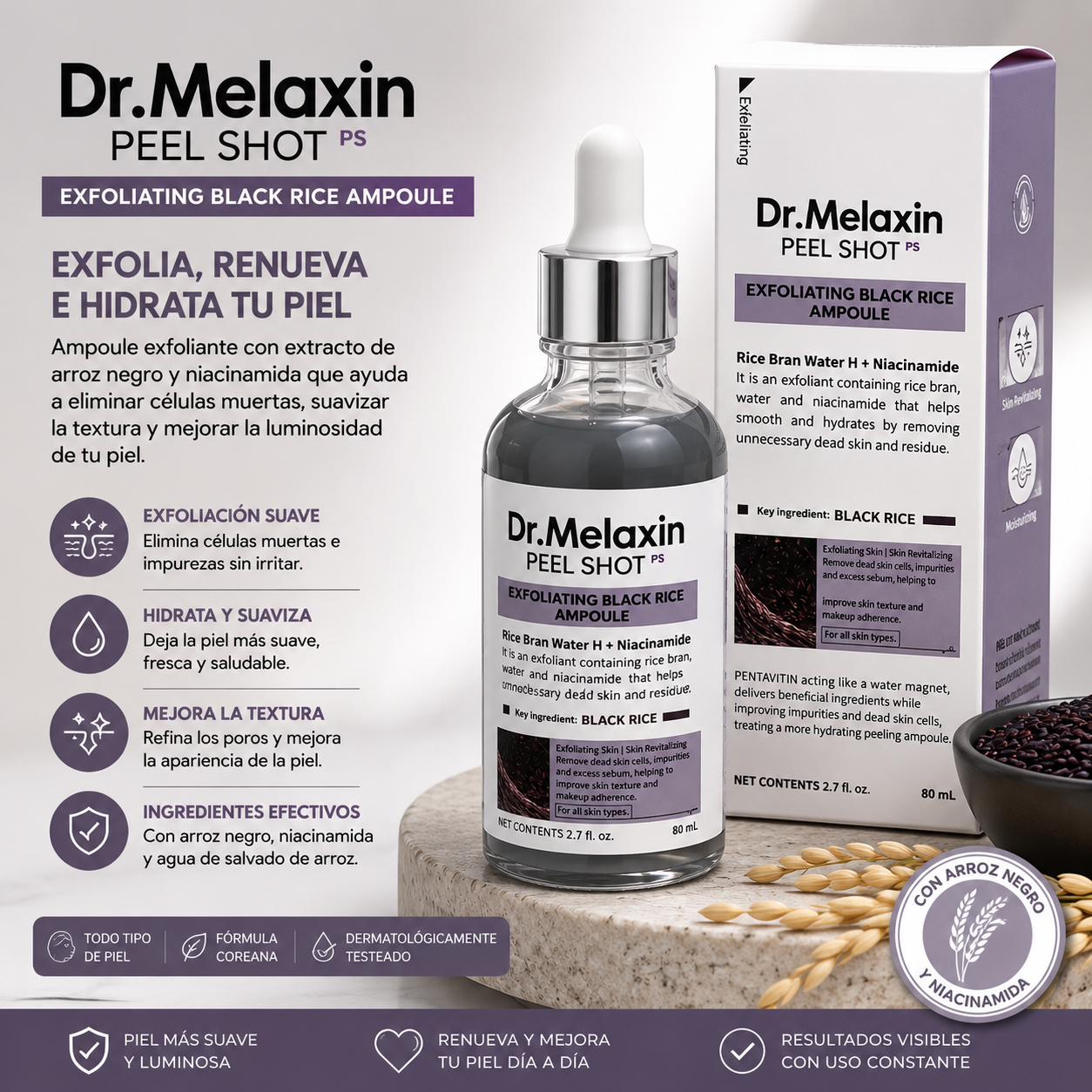 DR MELAXIN - PEEL SHOT - EXFOLIANTE DE ARROZ