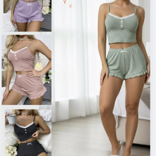 SET DE PIJAMAS 2 PZ SEXY LENGERI TALLA L/ROSADO