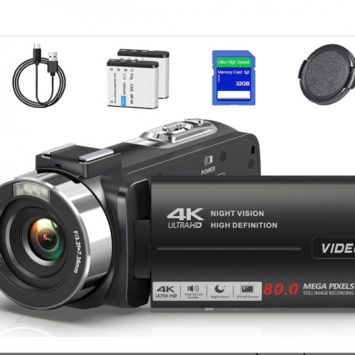 CÁMARA DE VIDEO 4K UHD 80MP IR VISIÓN NOCTURNA VLOGGING CÁMARA PARA