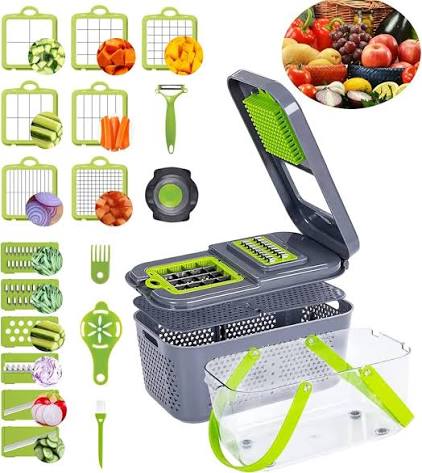 CORTADOR DE VEGETALES MULTIFUNCIONAL 22 PIEZAS 45196 (18/ 24 UND X CAJA)