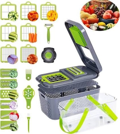 CORTADOR DE VEGETALES MULTIFUNCIONAL 22 PIEZAS 45196 (18/ 24 UND X CAJA)