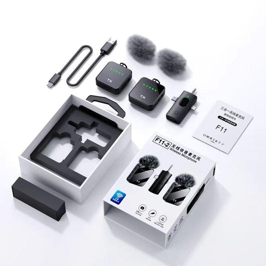 MICROFONO INALAMBRICO WIRELESS F-11 3 EN 1