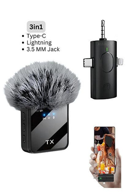 MICROFONO INALAMBRICO WIRELESS F-11 3 EN 1