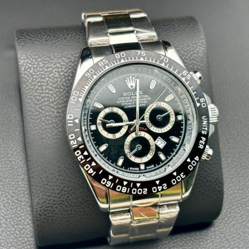 ROLEX DAYTONA SEMIAUTOMATICO PLATEADO-NEGRO